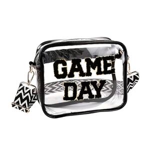 Game Day Stadium Clear Bag Purse~Black